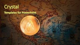  Presentation with money bitcoin crypto currency gold - Colorful theme enhanced with ios - crypto currency eos io computer backdrop and a tawny brown colored foreground