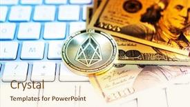  Presentation with crypto - Amazing slide deck having ios - crypto currency eos io computer backdrop and a cream colored foreground