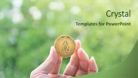  Presentation with crypto - PPT layouts having ios - crypto currency eos io outdoor background and a mint green colored foreground