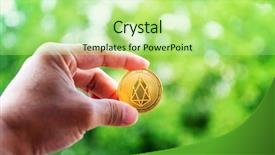  Presentation with money bitcoin crypto currency gold - Theme featuring ios - crypto currency eos io outdoor background and a  colored foreground