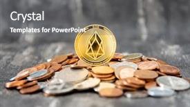  Presentation with cryptocurrency - Slides having ios - golden eos io and mound background and a  colored foreground