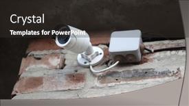  Presentation with home security camera - Slides having ip-cctv-camera-mounted background and a dark gray colored foreground