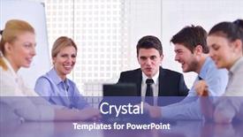  Presentation with video conference - Beautiful theme featuring business people group have video backdrop and a ocean colored foreground