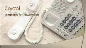  Presentation with memorial light - Amazing theme having voip telecommunication - office ip telephone on light backdrop and a  colored foreground