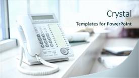  Presentation with telephone - Beautiful theme featuring voip telecommunication - office ip telephone on light backdrop and a sky blue colored foreground