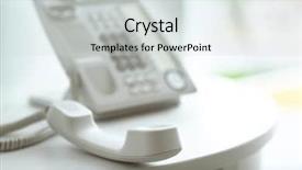  Presentation with telephone - Audience pleasing presentation theme consisting of voip telecommunication - office ip telephone on light backdrop and a light gray colored foreground