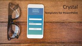  Presentation with online banking - Colorful slide deck enhanced with ip security - online banking against view backdrop and a coral colored foreground