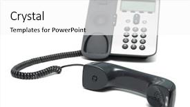  Presentation with phone - Presentation theme with ip phone isolated on white background and a white colored foreground