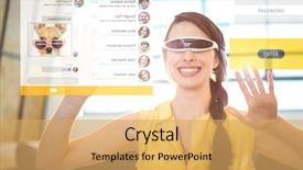  Presentation with social security - Cool new presentation theme with ip security - digital composite of woman wearing backdrop and a yellow colored foreground