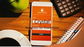  Presentation with online banking - Colorful presentation theme enhanced with ip security - online banking against smartphone backdrop and a gold colored foreground