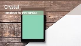  Presentation with ipad - Colorful presentation enhanced with ipad - digital tablet computer on wooden backdrop and a coral colored foreground