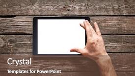  Presentation with ipad - Theme enhanced with ipad - man use a spread gesture background and a tawny brown colored foreground