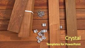  Presentation with wood - Slide deck with ipe decking deck wood installation background and a red colored foreground