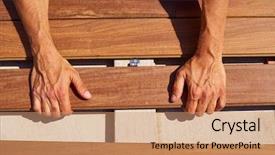  Presentation with wood - Colorful presentation theme enhanced with ipe teak decking deck wood backdrop and a coral colored foreground