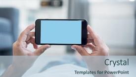  Presentation with smartphone - Amazing presentation having iphone - man using smartphone lying backdrop and a lemonade colored foreground