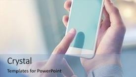  Presentation with clipping - Cool new presentation theme with iphone - mock up of a man backdrop and a light blue colored foreground