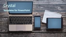  Presentation with paths - Colorful slide deck enhanced with iphone - responsive mock-up of laptop digital backdrop and a ocean colored foreground