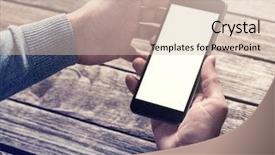  Presentation with smart phone apps - Beautiful presentation featuring iphone - smart phone in male hands backdrop and a lemonade colored foreground