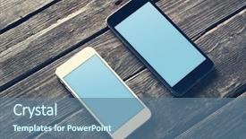  Presentation with smartphone - Colorful slides enhanced with iphone - two mockup smartphone with blank backdrop and a ocean colored foreground