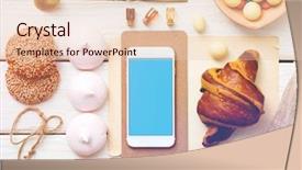  Presentation with retail smart phone shopping - Presentation having iphone - white smart phone on white background and a lemonade colored foreground