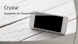  Presentation with smart - Audience pleasing theme consisting of iphone - white smart phone with isolated backdrop and a white colored foreground