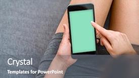  Presentation with rest - PPT theme enhanced with iphone - woman takes a rest background and a gray colored foreground