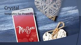  Presentation with hearts - Amazing slide deck having iphone text message - white smart phone with hearts backdrop and a seafoam green colored foreground