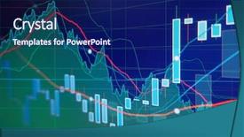  Presentation with stock market - PPT layouts consisting of candle graph charts of stock background and a navy blue colored foreground