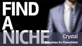  Presentation with find - Presentation design featuring ipo - find a niche written background and a ocean colored foreground