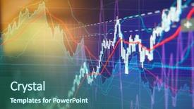  Presentation with stock market - Amazing theme having token - graph charts of stock market backdrop and a ocean colored foreground