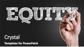 Presentation with equity - PPT layouts enhanced with hand writing the text equity background and a dark gray colored foreground