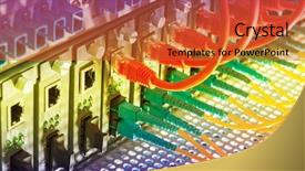  Presentation with ethernet - PPT theme consisting of ips - fiber optic cables connected background and a  colored foreground