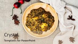  Presentation with spinach - PPT layouts enhanced with iq - indian cuisine of spinach background and a soft green colored foreground