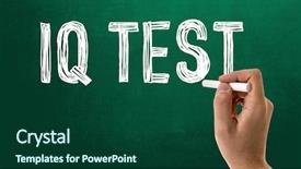  Presentation with test - Presentation featuring iq - iq test background and a forest green colored foreground