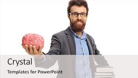  Presentation with professor - Beautiful slides featuring iq - professor with books backdrop and a  colored foreground