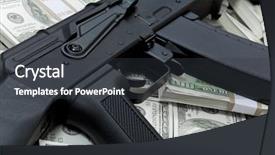  Presentation with weapon - Presentation theme with ira - close-up of black weapon lying background and a dark gray colored foreground