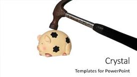  Presentation with piggy bank - Audience pleasing presentation consisting of ira - hammer prepares to break backdrop and a white colored foreground