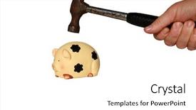  Presentation with piggy bank - Presentation theme featuring ira - hammer prepares to break background and a white colored foreground