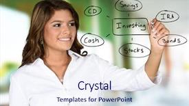  Presentation with investments - Theme featuring ira - woman planning out her future background and a sky blue colored foreground