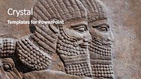  Presentation with ancient iran - PPT theme consisting of iran - detail of an ancient relief background and a gray colored foreground