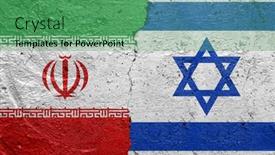  Presentation with iran flag - Theme consisting of iran-and-israel-flag background and a ocean colored foreground
