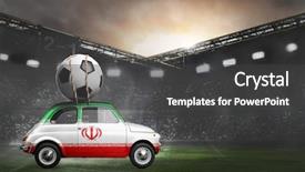  Presentation with iran flag - Slide set featuring iran flag on car delivering background and a dark gray colored foreground