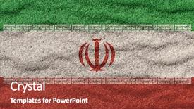  Presentation with iran flag - Presentation design featuring iran flag on surface background and a red colored foreground