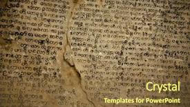  Presentation with religious - Slides consisting of iran history - ancient religious burmese stone tablet background and a tawny brown colored foreground