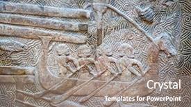  Presentation with iran history - Presentation design with iran history - ancient sumerian stone carving background and a gray colored foreground