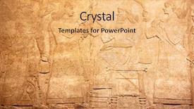  Presentation with ancient greek of stone - Amazing PPT theme having iran history - ancient sumerian stone carving backdrop and a yellow colored foreground