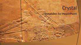  Presentation with ancient greek of stone - Slides featuring iran history - ancient sumerian stone carving background and a gold colored foreground