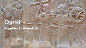  Presentation with ancient iran - PPT layouts enhanced with iran history - ancient sumerian stone carving background and a gray colored foreground