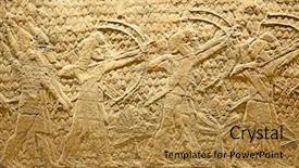  Presentation with ancient greek of stone - Audience pleasing theme consisting of iran history - ancient sumerian stone carving backdrop and a gold colored foreground