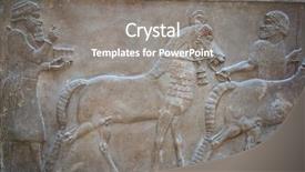  Presentation with ancient greek of stone - Slides having iran history - ancient sumerian stone carving background and a gray colored foreground